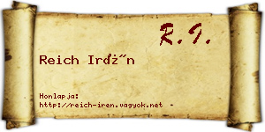 Reich Irén névjegykártya